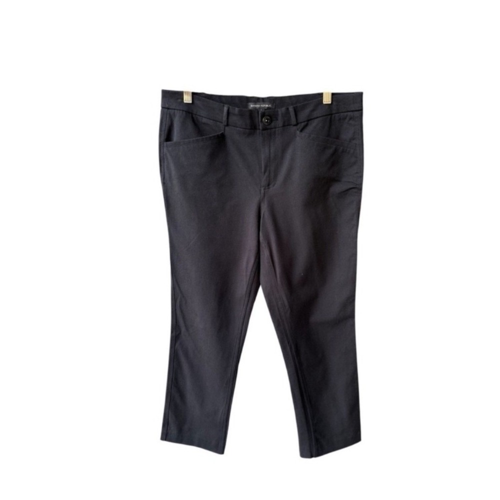 Banana Republic Trousers Dress Pants Business Casual Sloan Fit Black Ankle Sz 8